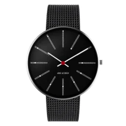 Arne Jacobsen Bankers 40mm 53105-2010 | Herreure I Stål | Herreure Med Lænke