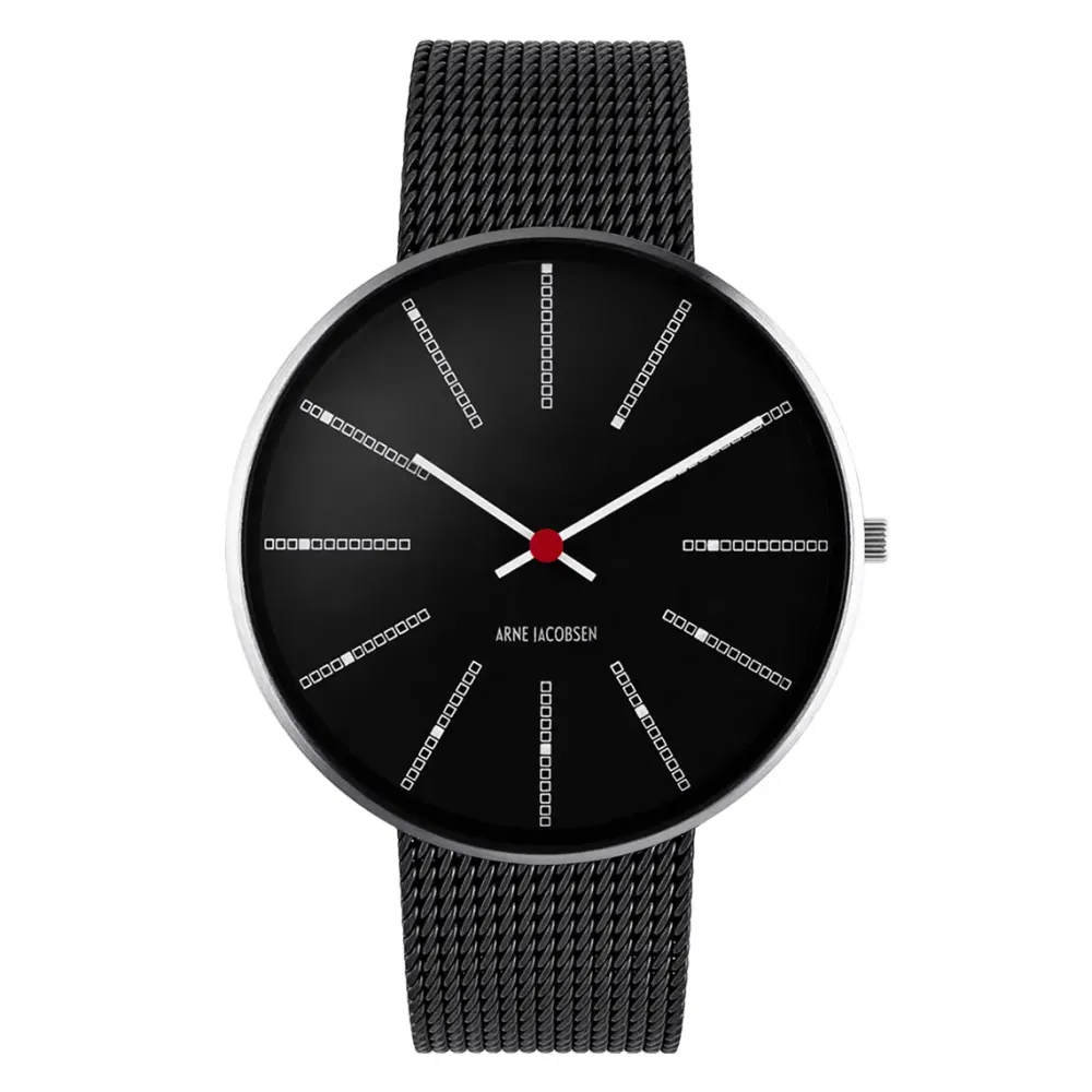 Arne Jacobsen Bankers 40mm 53105-2010 | Herreure I Stål | Herreure Med Lænke