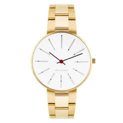 Arne Jacobsen Bankers 34mm 53107-1629 | Dame Dameure Med Lænke | Dameure I Gulddouble