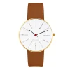 Arne Jacobsen Bankers 34mm 53107-1617G | Dame Dameure Med Rem | Dameure I Gulddouble