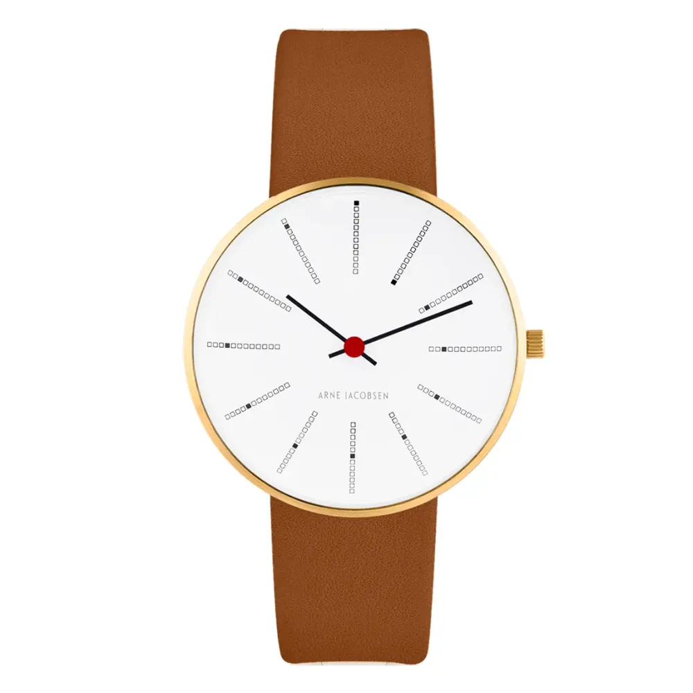 Arne Jacobsen Bankers 34mm 53107-1617G | Dame Dameure Med Rem | Dameure I Gulddouble