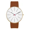 Arne Jacobsen Bankers 40mm 53108-2017G | Dame Dameure Med Rem | Dameure I Gulddouble