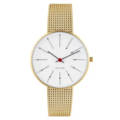 Arne Jacobsen Bankers 34mm 53107-1609 | Dame Dameure I Gulddouble | Herreure I Gulddouble