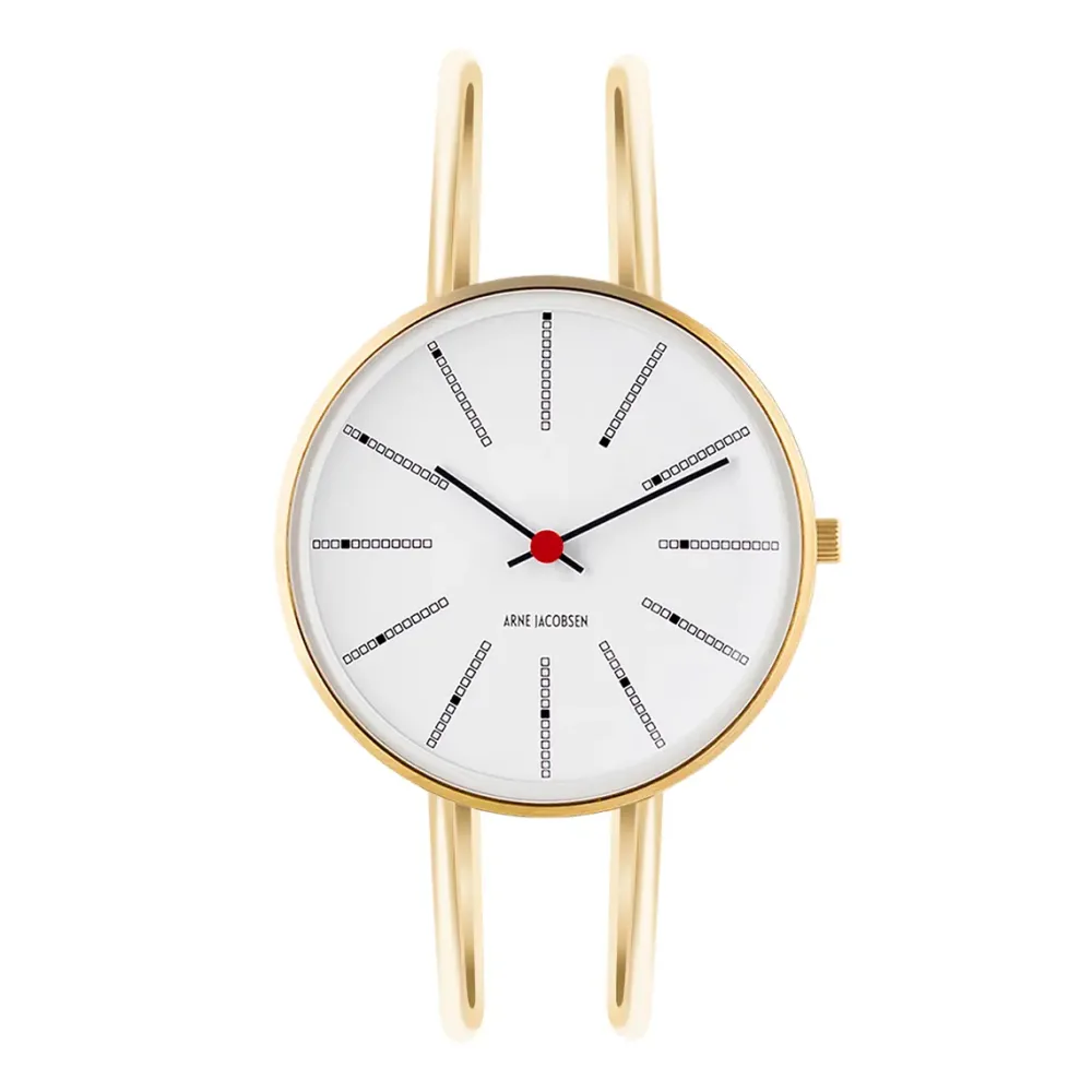 Arne Jacobsen Bankers 34mm 53107-1619 | Dame Dameure Med Lænke | Dameure I Gulddouble