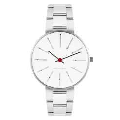 Arne Jacobsen Bankers 34mm 53101-1628 | Dame Dameure I Stål | Dameure Med Lænke