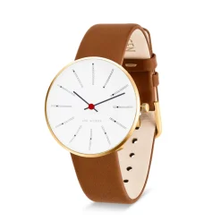 Arne Jacobsen Bankers 34mm 53107-1617G | Dame Dameure Med Rem | Dameure I Gulddouble