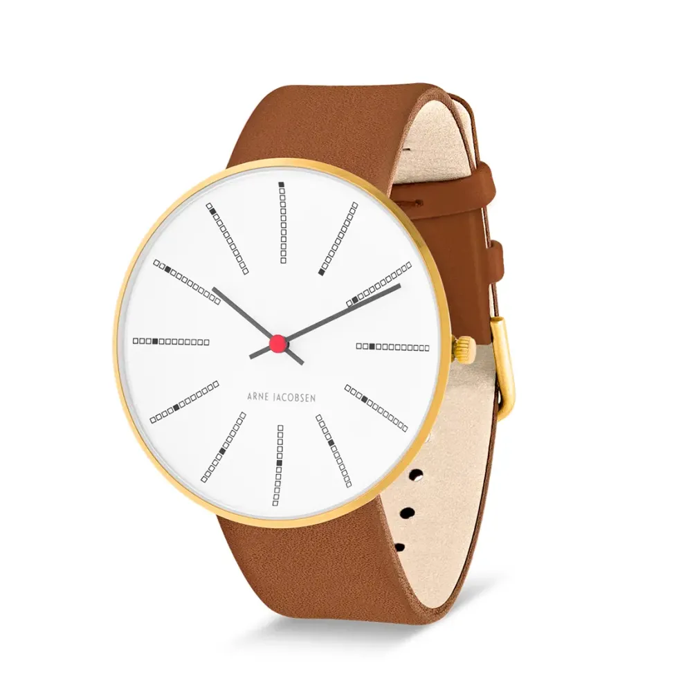 Arne Jacobsen Bankers 40mm 53108-2017G | Dame Dameure Med Rem | Dameure I Gulddouble