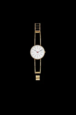 Arne Jacobsen Bankers 34mm 53107-1619 | Dame Dameure Med Lænke | Dameure I Gulddouble