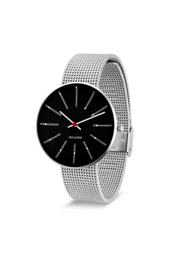Arne Jacobsen Bankers 40mm 53105-2008 | Herreure I Stål | Herreure Med Lænke