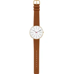 Arne Jacobsen Bankers 40mm 53108-2017G | Dame Dameure Med Rem | Dameure I Gulddouble