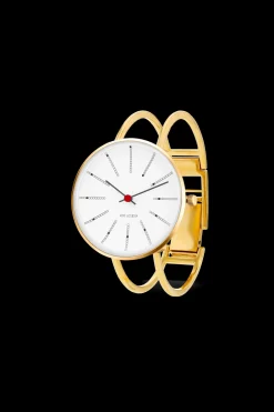Arne Jacobsen Bankers 34mm 53107-1619 | Dame Dameure Med Lænke | Dameure I Gulddouble