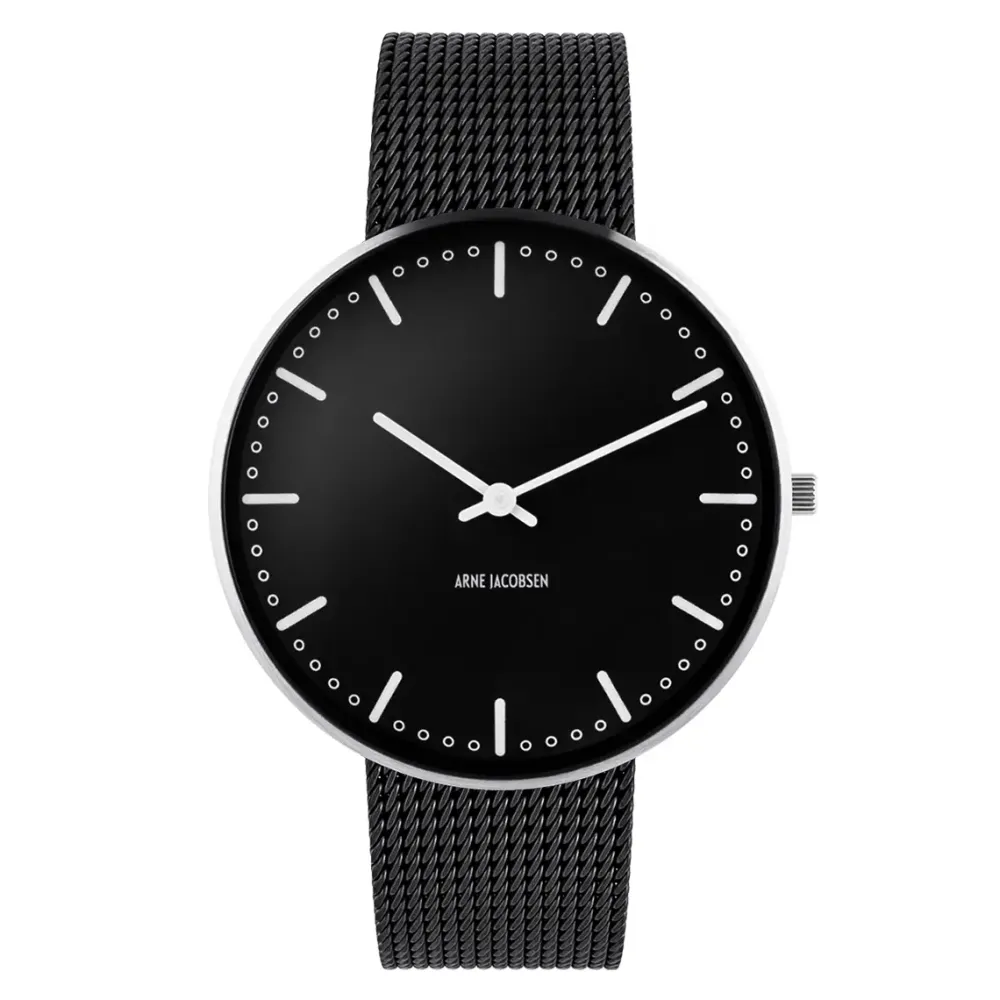 Arne Jacobsen City Hall 40mm 53205-2010 | Herreure I Stål | Herreure Med Lænke