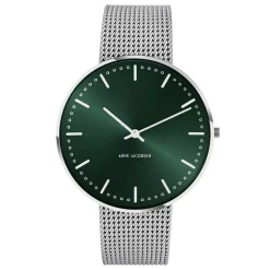 Arne Jacobsen City Hall 40mm 53209-2008 | Dame Dameure I Stål | Herreure Med Lænke