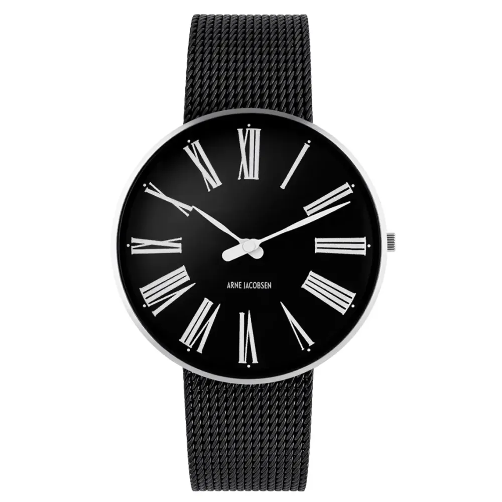 Arne Jacobsen Roman 40mm 53305-2010 | Herreure I Stål | Herreure Med Lænke