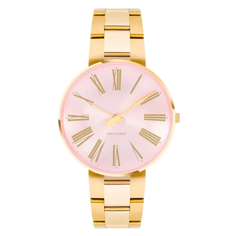 Arne Jacobsen Roman 34mm 53316-1629 | Dame Dameure Med Lænke | Dameure I Gulddouble
