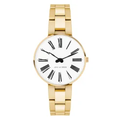 Arne Jacobsen Roman 30mm 53313-1429 | Dame Dameure Med Lænke | Dameure I Gulddouble