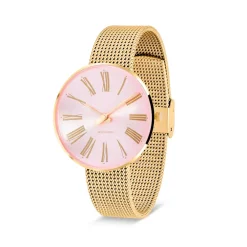 Arne Jacobsen Roman 34mm 53316-1609 | Dame Dameure Med Lænke | Dameure I Gulddouble