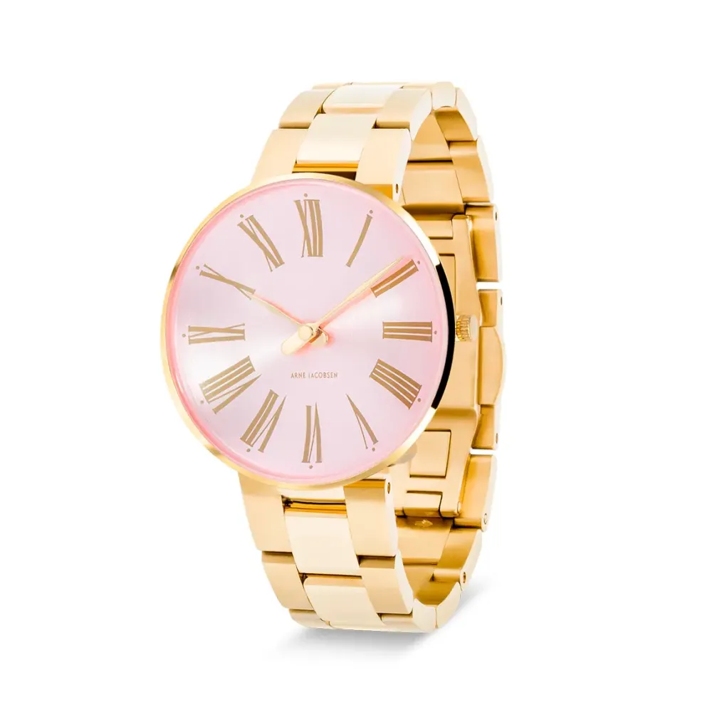 Arne Jacobsen Roman 34mm 53316-1629 | Dame Dameure Med Lænke | Dameure I Gulddouble