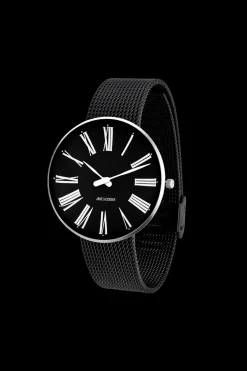 Arne Jacobsen Roman 40mm 53305-2010 | Herreure I Stål | Herreure Med Lænke