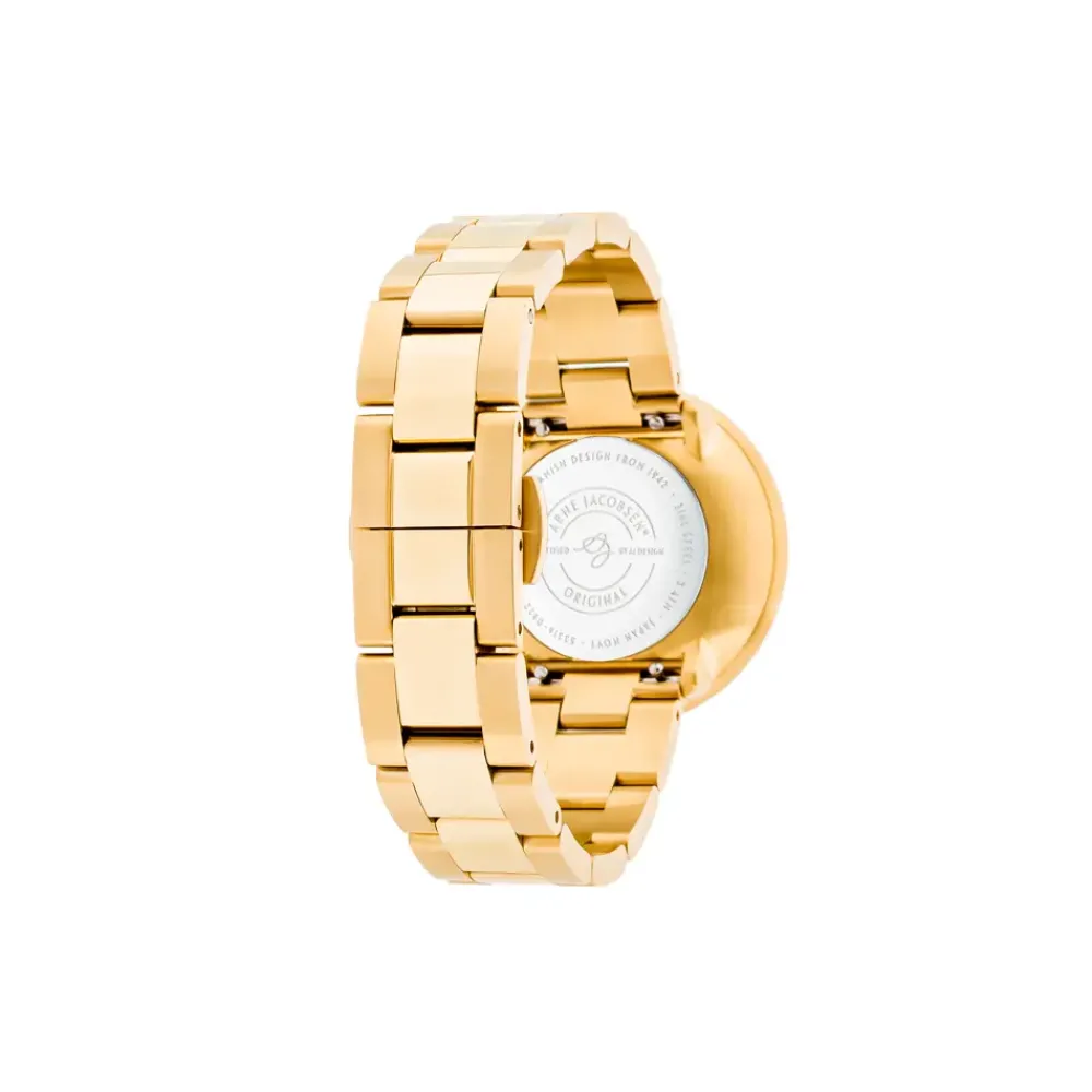 Arne Jacobsen Roman 34mm 53316-1629 | Dame Dameure Med Lænke | Dameure I Gulddouble