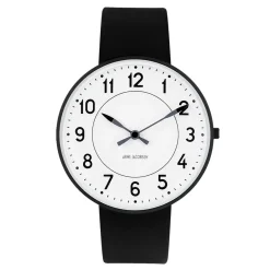 Arne Jacobsen Station 40mm 53412-2001B | Herreure Med Rem | Herreure I Stål