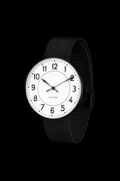 Arne Jacobsen Station 40mm 53412-2010 | Herreure I Stål | Herreure Med Lænke