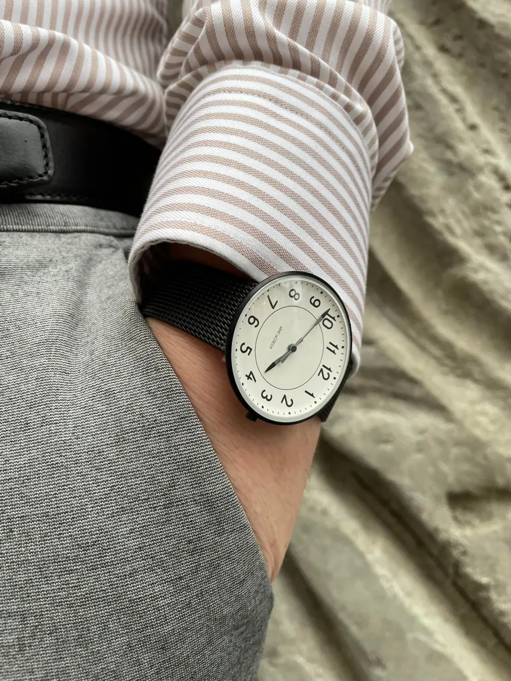 Arne Jacobsen Station 40mm 53412-2010 | Herreure I Stål | Herreure Med Lænke