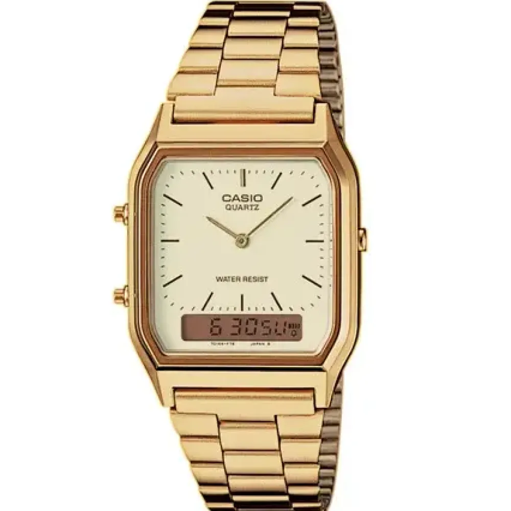 Casio ure Casio Vintage AQ-230GA-9DMQYES | Dame Dameure Med Lænke | Dameure I Gulddouble