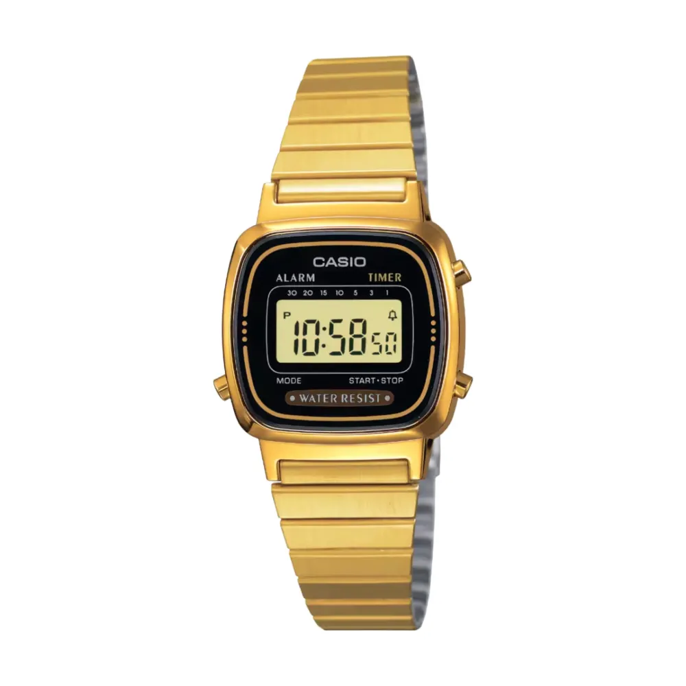 Casio ure Casio Vintage LA670WEGA-1EF | Dame Dameure Med Lænke | Dameure I Gulddouble