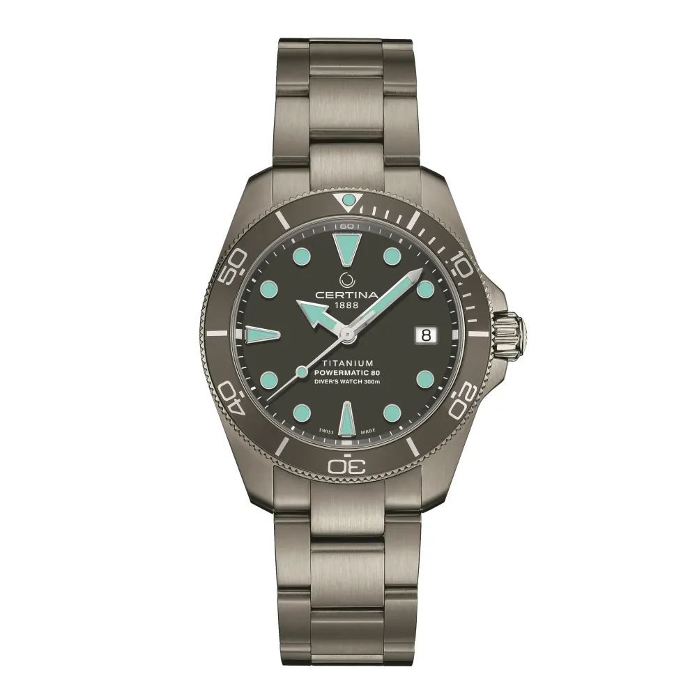 Certina ure Certina DS Action Diver 38mm Powermatic 80 C032.807.44.081.00 | Herreure Med Lænke | Herreure I Titanium