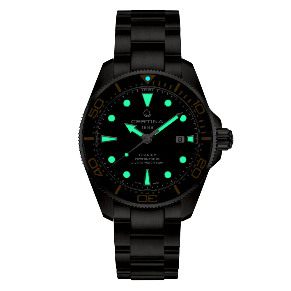 Certina ure Certina DS Action Diver 43mm Powermatic 80 C032.607.44.051.00 | Herreure Med Lænke | Herreure I Titanium