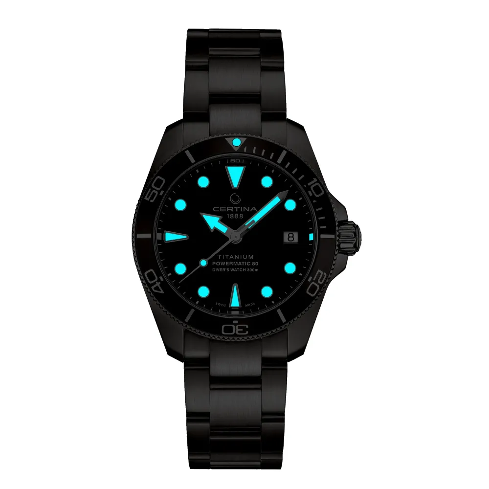 Certina ure Certina DS Action Diver 38mm Powermatic 80 C032.807.44.081.00 | Herreure Med Lænke | Herreure I Titanium