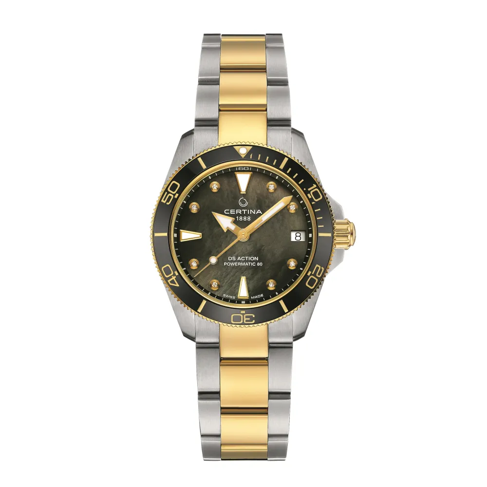 Certina ure Certina DS Action 34,5mm Powermatic 80 C032.007.22.126.00 | Dame Dameure Med Lænke | Dameure I Bicolor