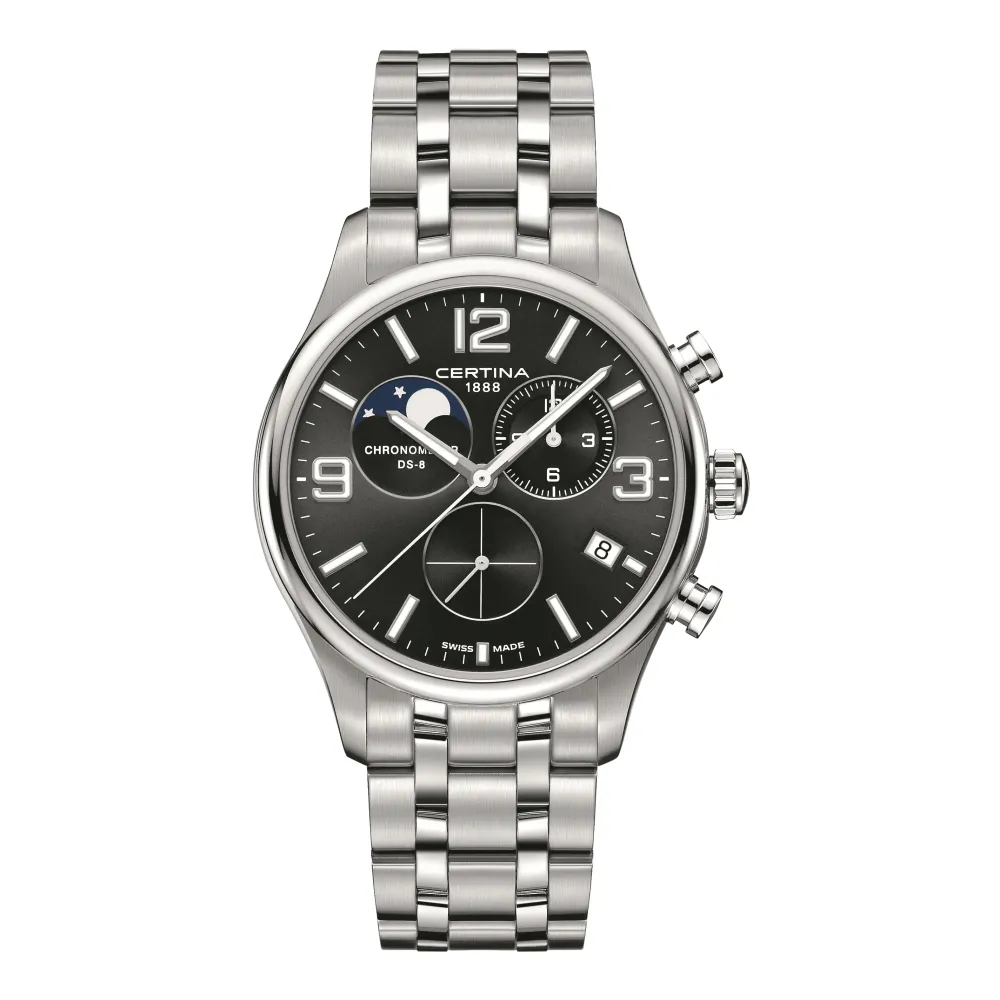 Certina ure Certina DS-8 Chronograph Moon Phase C033.460.11.057.00 | Herreure Med Lænke | Herreure I Stål