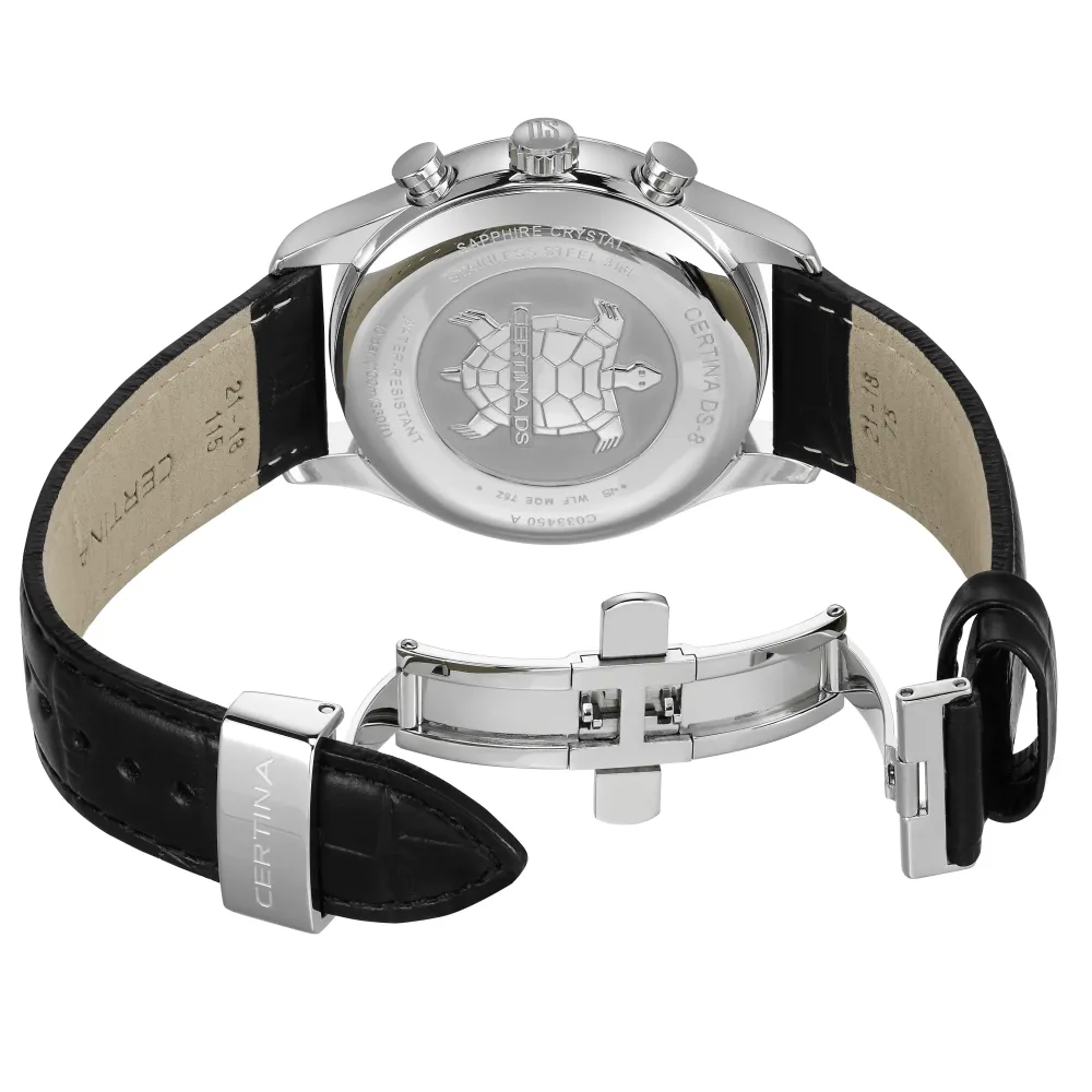 Certina ure Certina DS-8 Chronograph Moon Phase C033.460.16.047.00 | Herreure Med Rem | Herreure I Stål