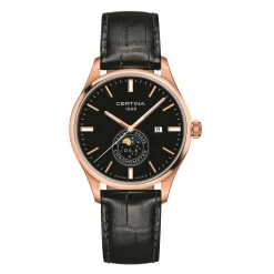 Certina ure Certina DS-8 Moon Phase C033.457.36.051.00 | Herreure Med Rem | Herreure I Gulddouble
