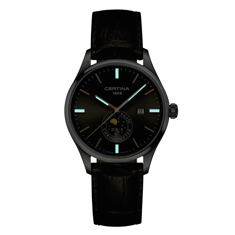 Certina ure Certina DS-8 Moon Phase C033.457.16.081.00 | Herreure Med Rem | Herreure I Stål