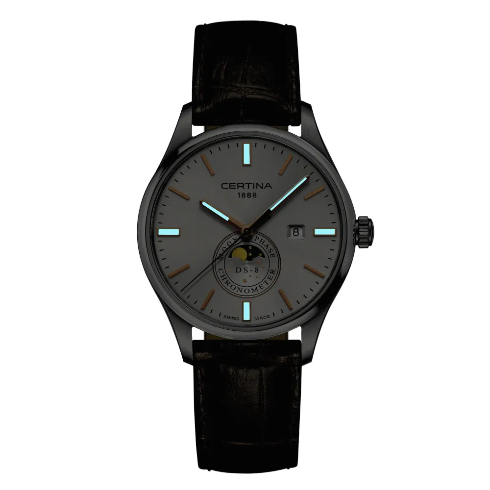 Certina ure Certina DS-8 Moon Phase C033.457.16.031.00 | Herreure Med Rem | Herreure I Stål
