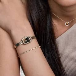 Daniel Wellington ure Daniel Wellington Quadro Mini Mirror 18mm DW00100801 | Dame Dameure Med Lænke | Dameure I Gulddouble