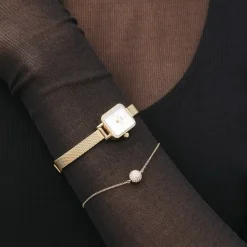 Daniel Wellington ure Daniel Wellington Quadro Mini Lumine Evergold DW00100730 | Dame Dameure Med Lænke | Dameure I Gulddouble