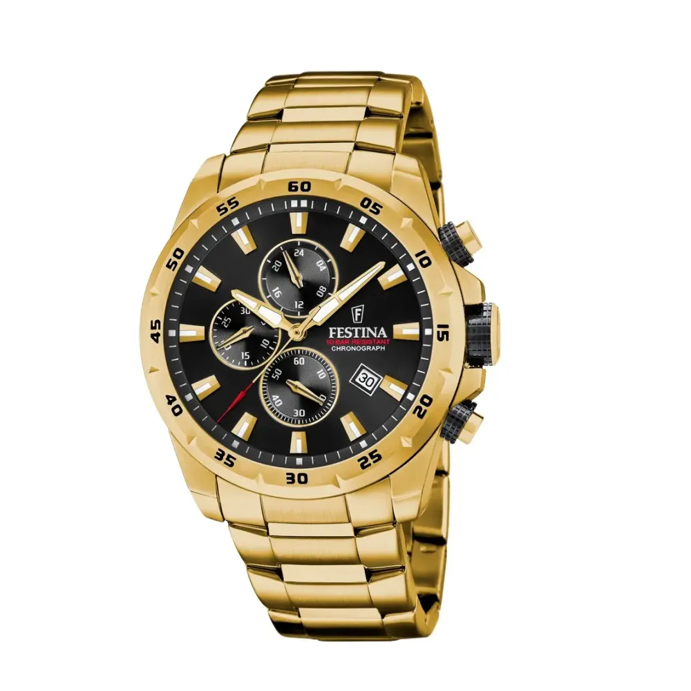 Festina ure Festina Chronograph F20541/4 | Herreure Med Lænke | Herreure I Gulddouble