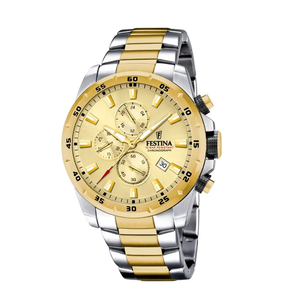 Festina ure Festina Chronograph F20562/1 | Herreure Med Lænke | Herreure I Bicolor