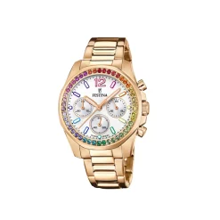 Festina ure Festina Rainbow F20639/2 | Dame Dameure Med Lænke | Dameure I Gulddouble