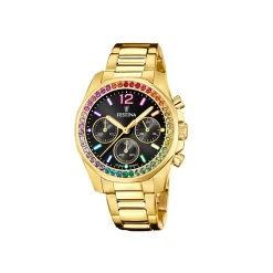 Festina ure Festina Rainbow F20609/3 | Dame Dameure Med Lænke | Dameure I Gulddouble