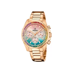 Festina ure Festina Rainbow F20639/8 | Dame Dameure Med Lænke | Dameure I Gulddouble