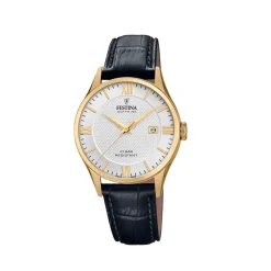 Festina ure Festina Swiss Made Collection F20010/2 | Herreure Med Rem | Herreure I Gulddouble