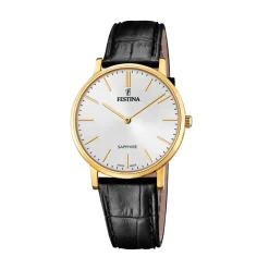 Festina ure Festina Swiss Made F20016/1 | Herreure Med Rem | Herreure I Gulddouble