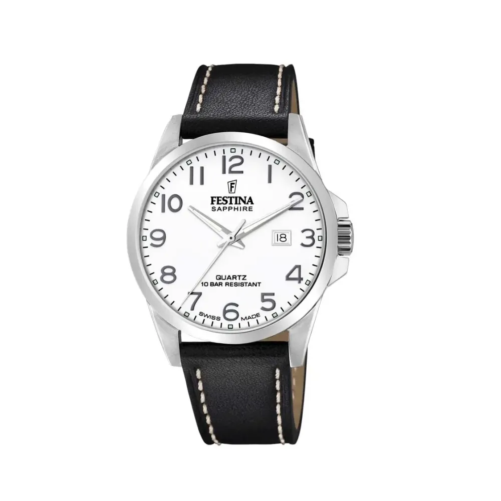 Festina ure Festina Swiss Made F20025/1 | Herreure Med Rem | Herreure I Stål