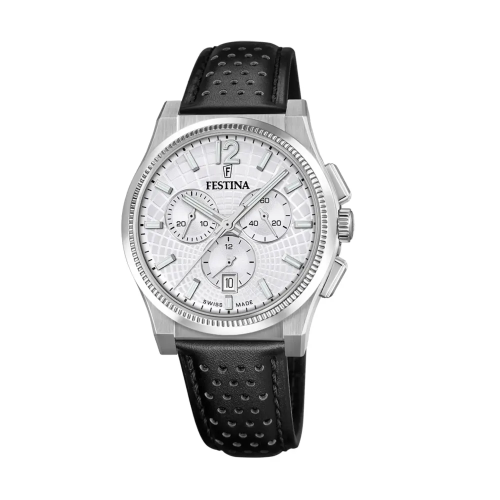 Festina ure Festina Swiss Made F20060/1 | Herreure Med Rem | Herreure I Stål