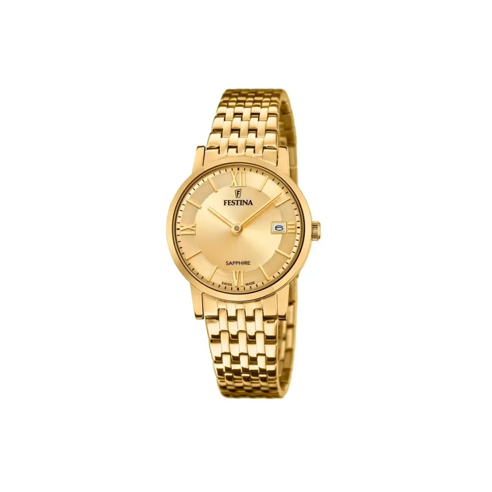 Festina ure Festina Swiss Made F20021/2 | Dame Dameure Med Lænke | Dameure I Gulddouble